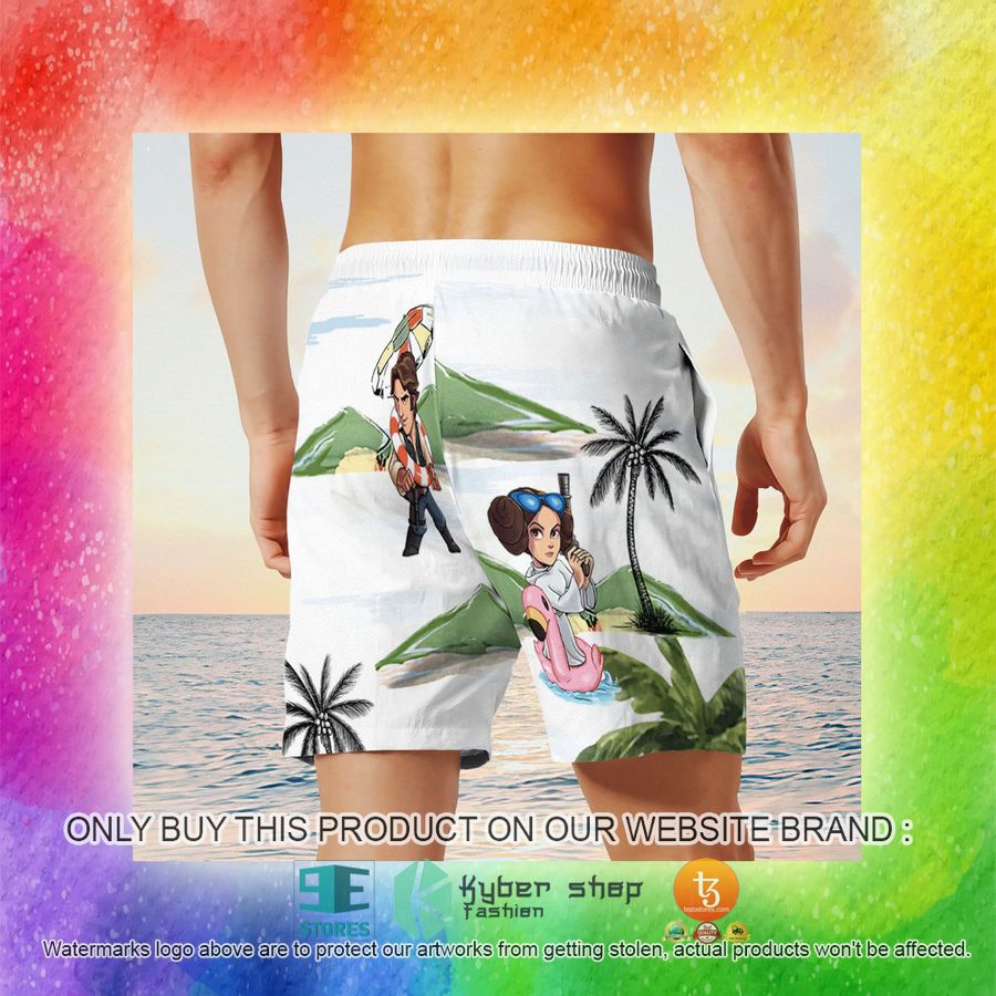 leia solo bb8 r2d2 summer time white hawaiian shirt shorts 18 39333