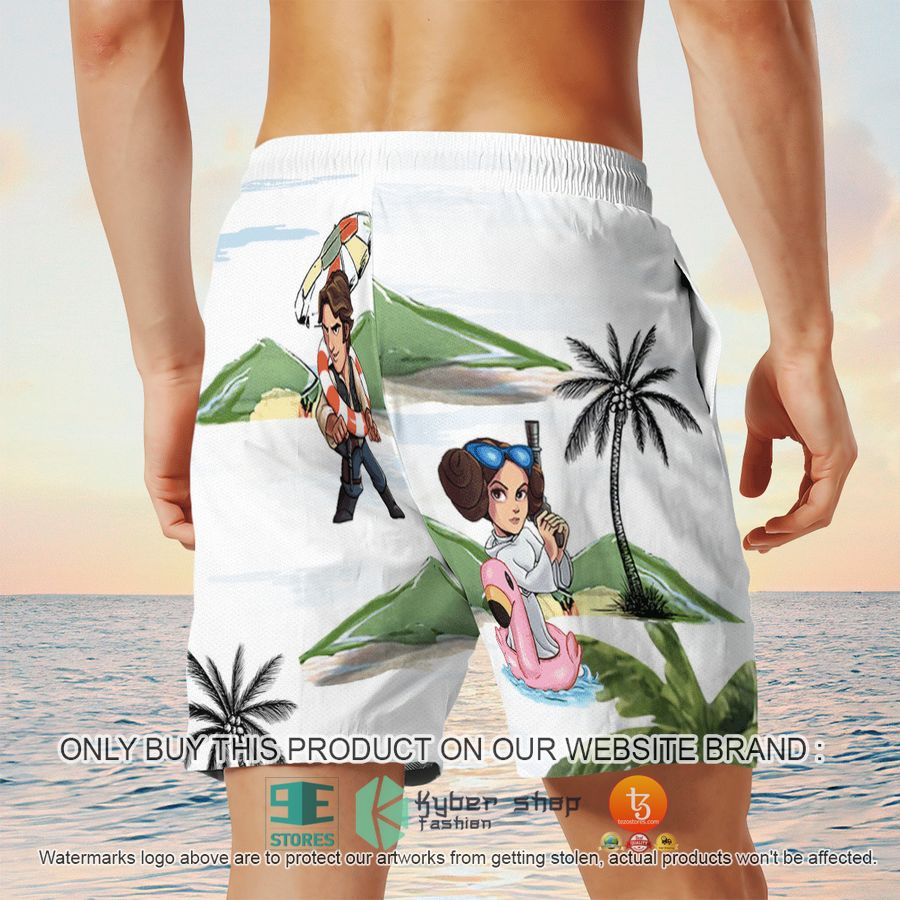 leia solo bb8 r2d2 summer time white hawaiian shirt shorts 6 76023