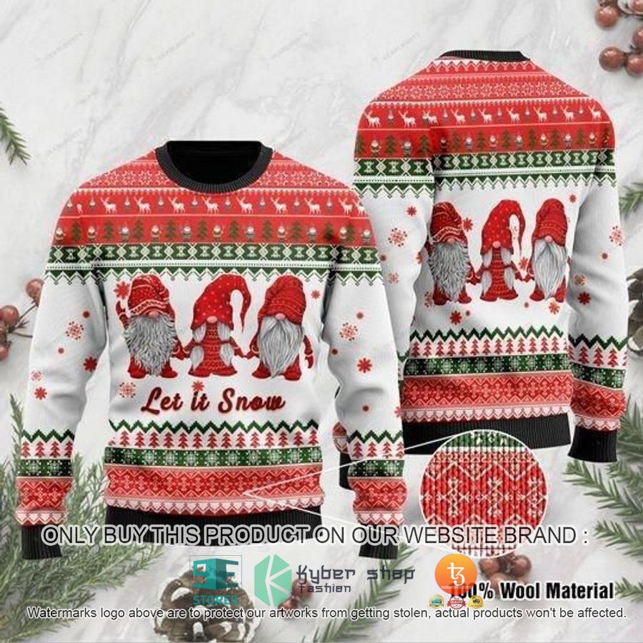 let it snow witch gnome christmas ugly sweater 1 42193