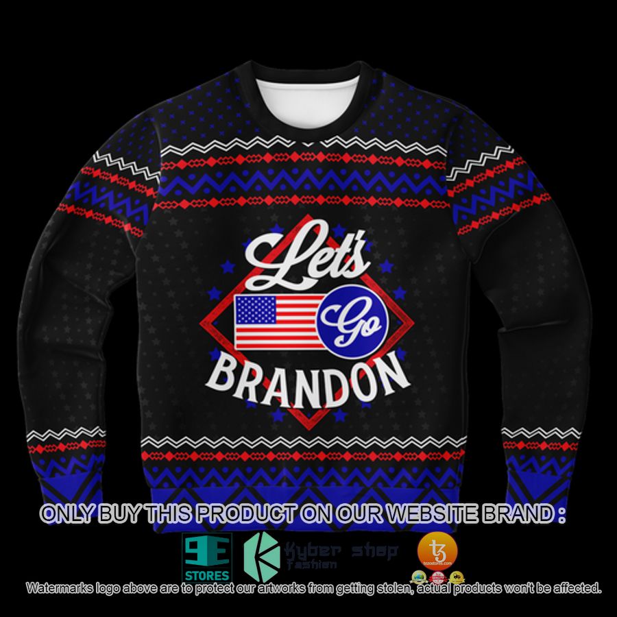 NEW Let's Go Brandon United States Flag Christmas Sweatshirt 13 lets go brandon united states flag christmas sweater sweatshirt 1 58702