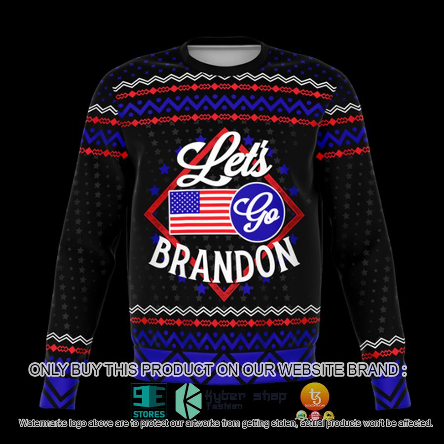 NEW Let's Go Brandon United States Flag Christmas Sweatshirt 3 lets go brandon united states flag christmas sweater sweatshirt 3 62443
