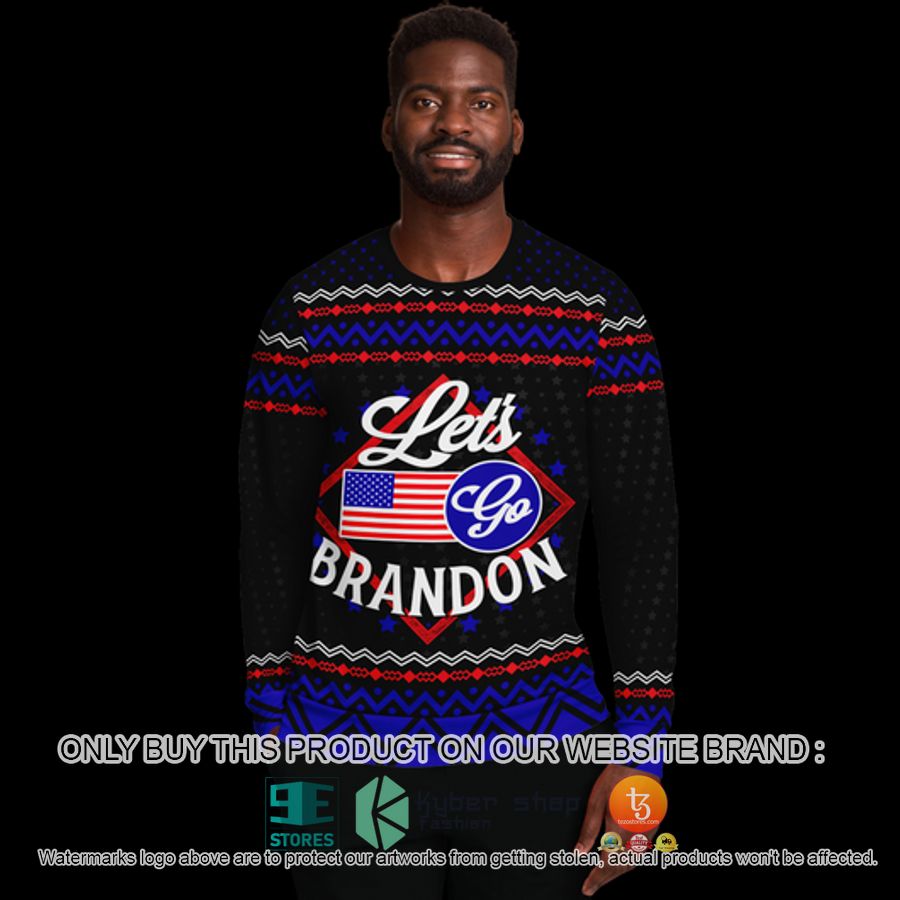 NEW Let's Go Brandon United States Flag Christmas Sweatshirt 7 lets go brandon united states flag christmas sweater sweatshirt 7 74844