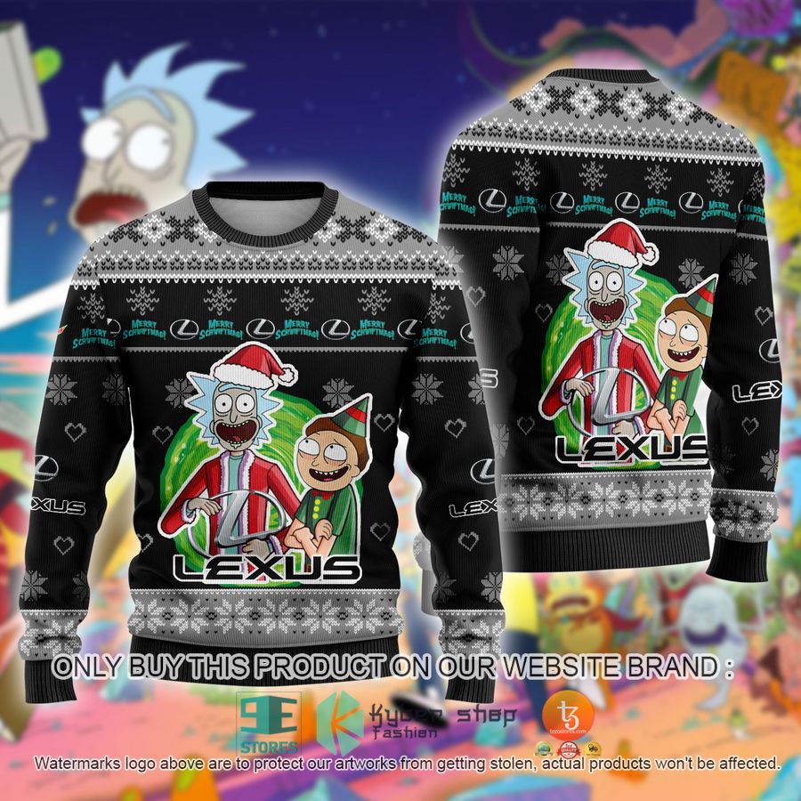 lexus car rick and morty ugly christmas sweater 1 44360