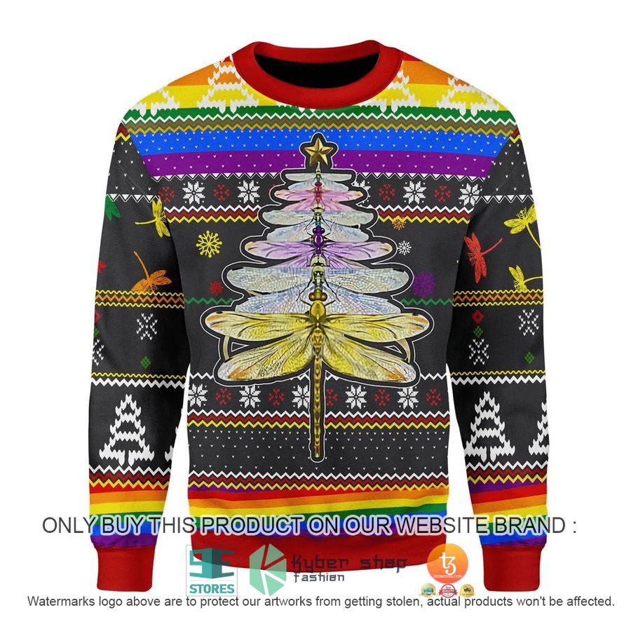 NEW LGBT Dragonfly Christmas Sweatshirt, Sweater 1 lgbt dragonfly christmas ugly sweater 1 82005