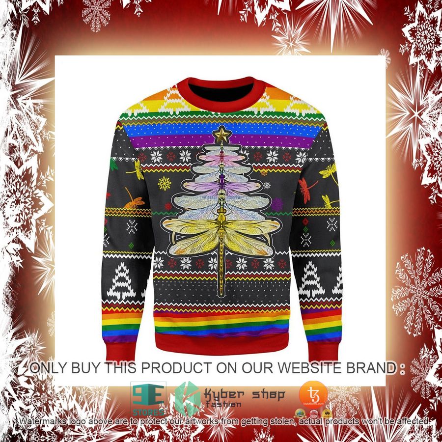 NEW LGBT Dragonfly Christmas Sweatshirt, Sweater 2 lgbt dragonfly christmas ugly sweater 2 38014