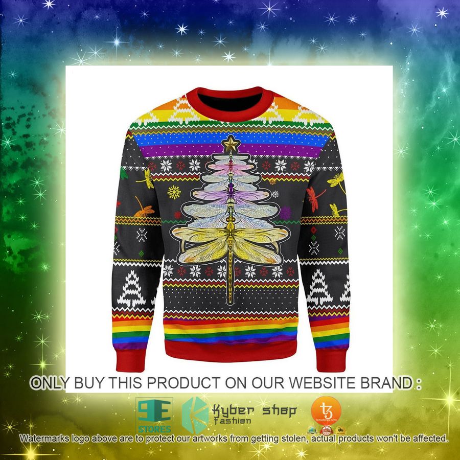 NEW LGBT Dragonfly Christmas Sweatshirt, Sweater 3 lgbt dragonfly christmas ugly sweater 3 16434