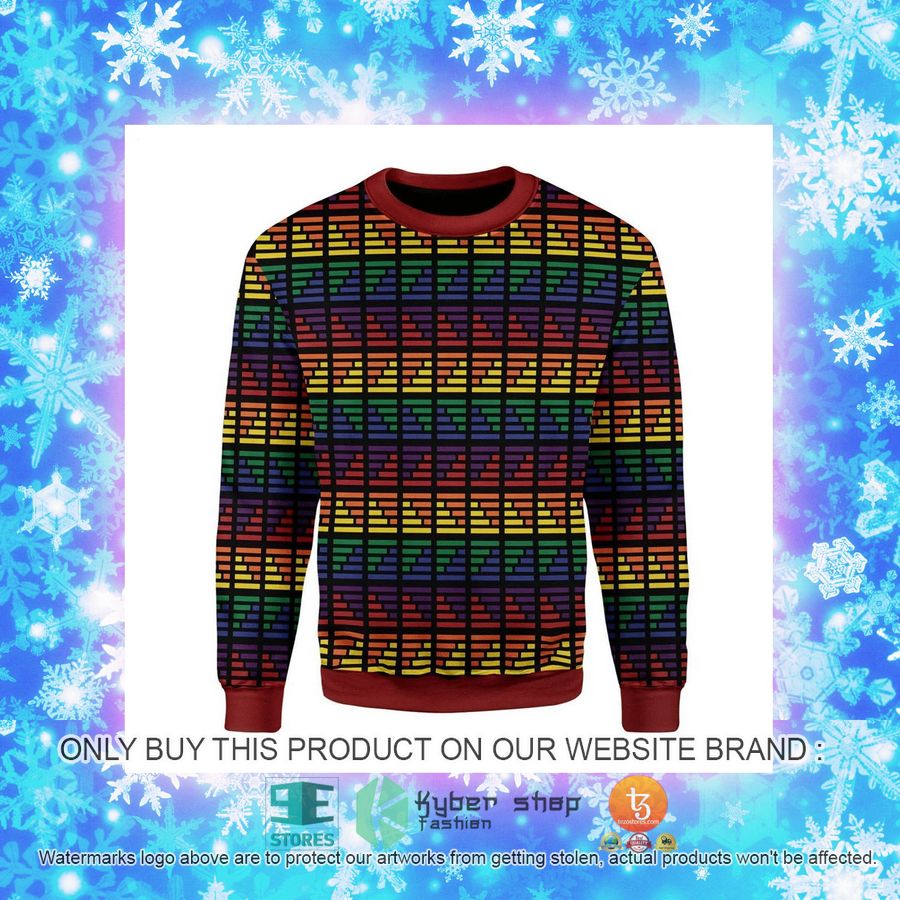 NEW LGBT Flag Christmas Sweatshirt, Sweater 4 lgbt flag christmas ugly sweater 4 83878
