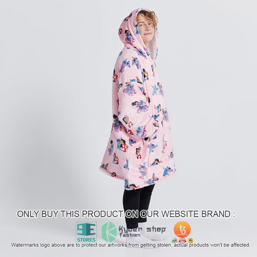 NEW Lilo & Stitch Pink Fleece Hoodie Blanket 4 lilo stitch pink sherpa hoodie blanket 4 2786