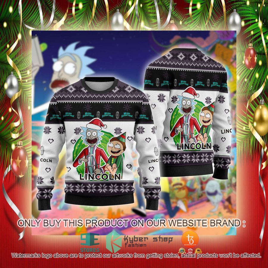 NEW Lincoln Car Rick and Morty Sweatshirt 2 lincoln car rick and morty ugly christmas sweater 2 84271
