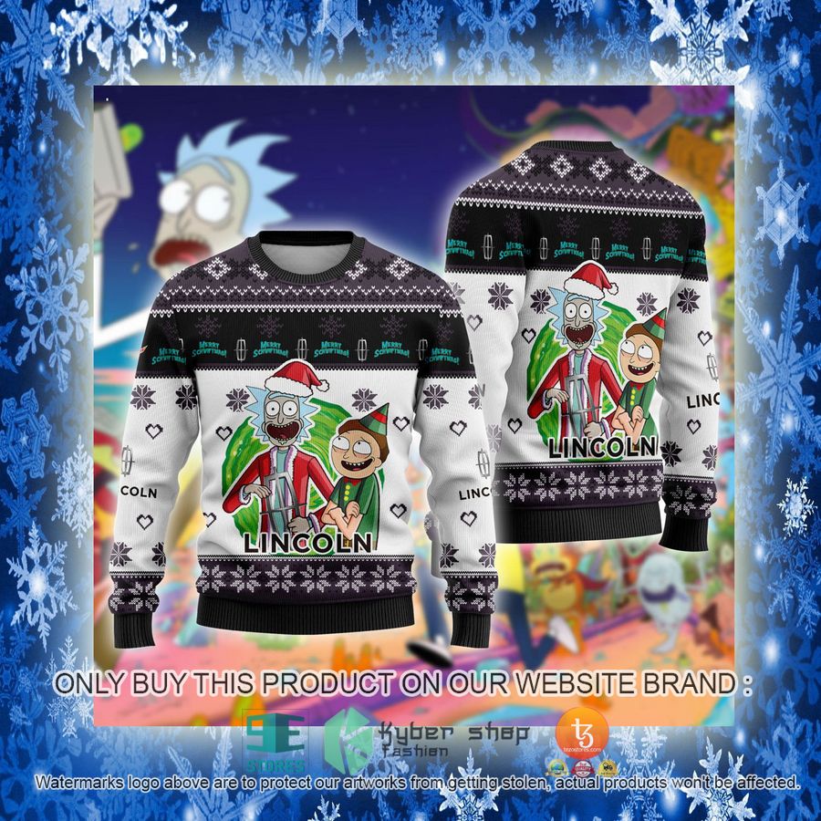 NEW Lincoln Car Rick and Morty Sweatshirt 3 lincoln car rick and morty ugly christmas sweater 3 42154