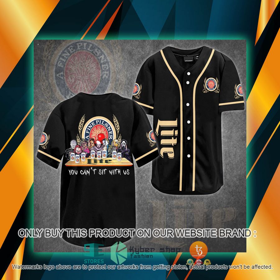 NEW Lite Beer Horror Characters You Can't Sit With Us Baseball Shirt 6 lite beer horror characters you cant sit with us baseball jersey 1 7624