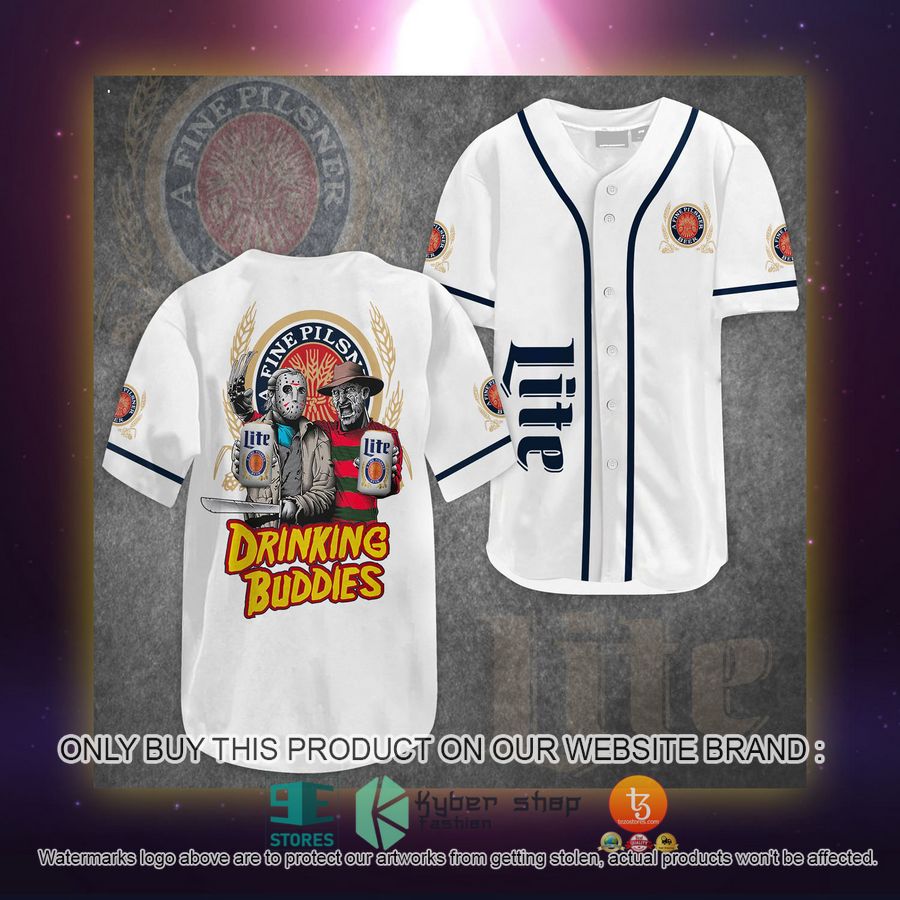 NEW Lite Beer Jason Voorhees Freddy Krueger Drinking Buddies Baseball Shirt 4 lite beer jason voorhees freddy krueger drinking buddies baseball jersey 4 20454