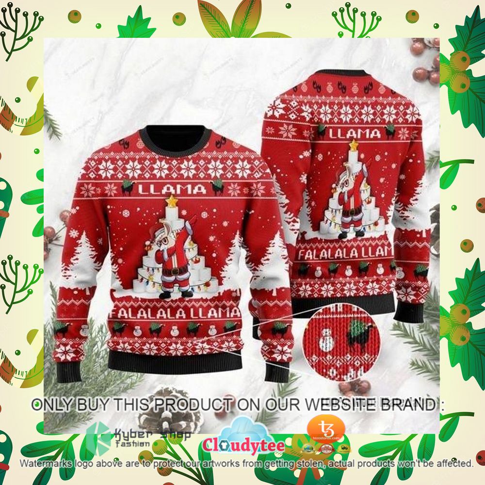 llama falalala llama with toilet paper christmas sweater 1 69861