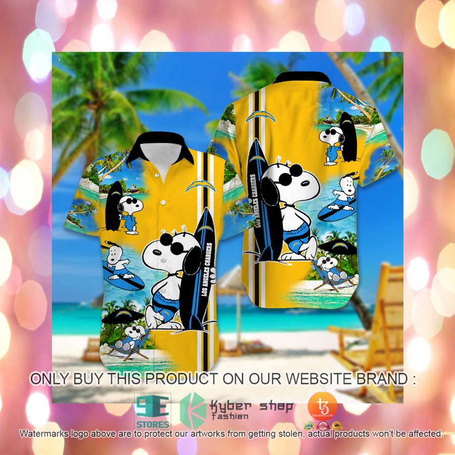 HOT Los Angeles Chargers Snoopy Surfing Hawaiian Shirt, Short 5 los angeles chargers nfl hawaiian shirt short 5 6180