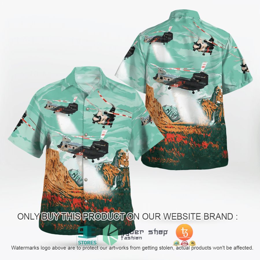 NEW Los Angeles County Fire Department Boeing CH-47D Chinook Helitanker Hawaii Shirt 2 los angeles county fire department boeing ch 47d chinook helitanker hawaiian shirt 2 55911