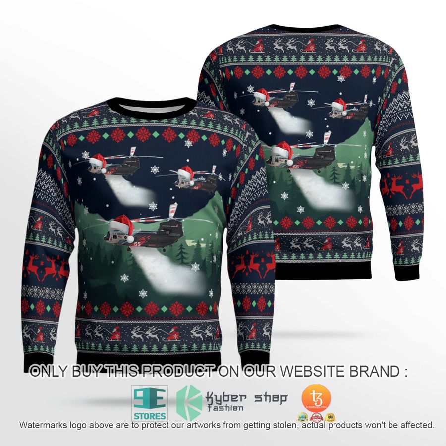 NEW Los Angeles County Fire Department CH-47 Christmas Sweatshirt, Sweater 2 los angeles county fire department ch 47 christmas sweater sweatshirt 2 31686