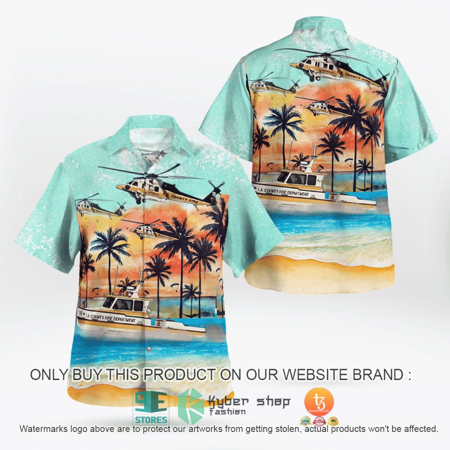 NEW Los Angeles County Fire Department Fireboat & Helicopter Hawaii Shirt 2 los angeles county fire department fireboat helicopter hawaiian shirt 2 88512