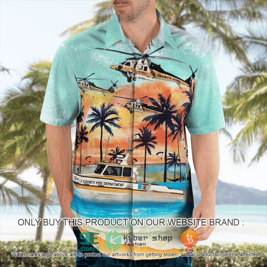 NEW Los Angeles County Fire Department Fireboat & Helicopter Hawaii Shirt 3 los angeles county fire department fireboat helicopter hawaiian shirt 3 19520