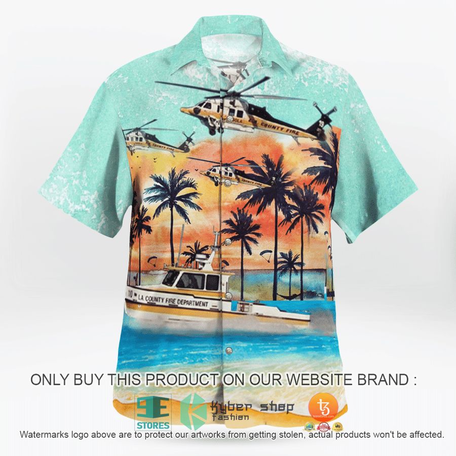 NEW Los Angeles County Fire Department Fireboat & Helicopter Hawaii Shirt 7 los angeles county fire department fireboat helicopter hawaiian shirt 7 43543