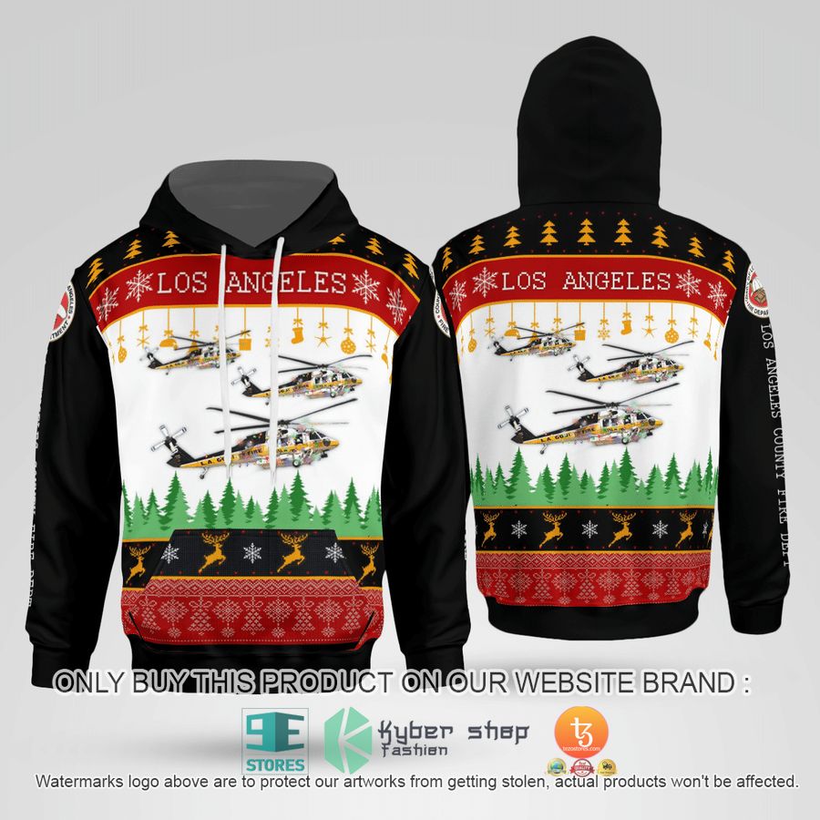 NEW Los Angeles County Fire Department Sikorsky S-70A Firehawk Hoodie 2 los angeles county fire department sikorsky s 70a firehawk 3d hoodie 2 1855