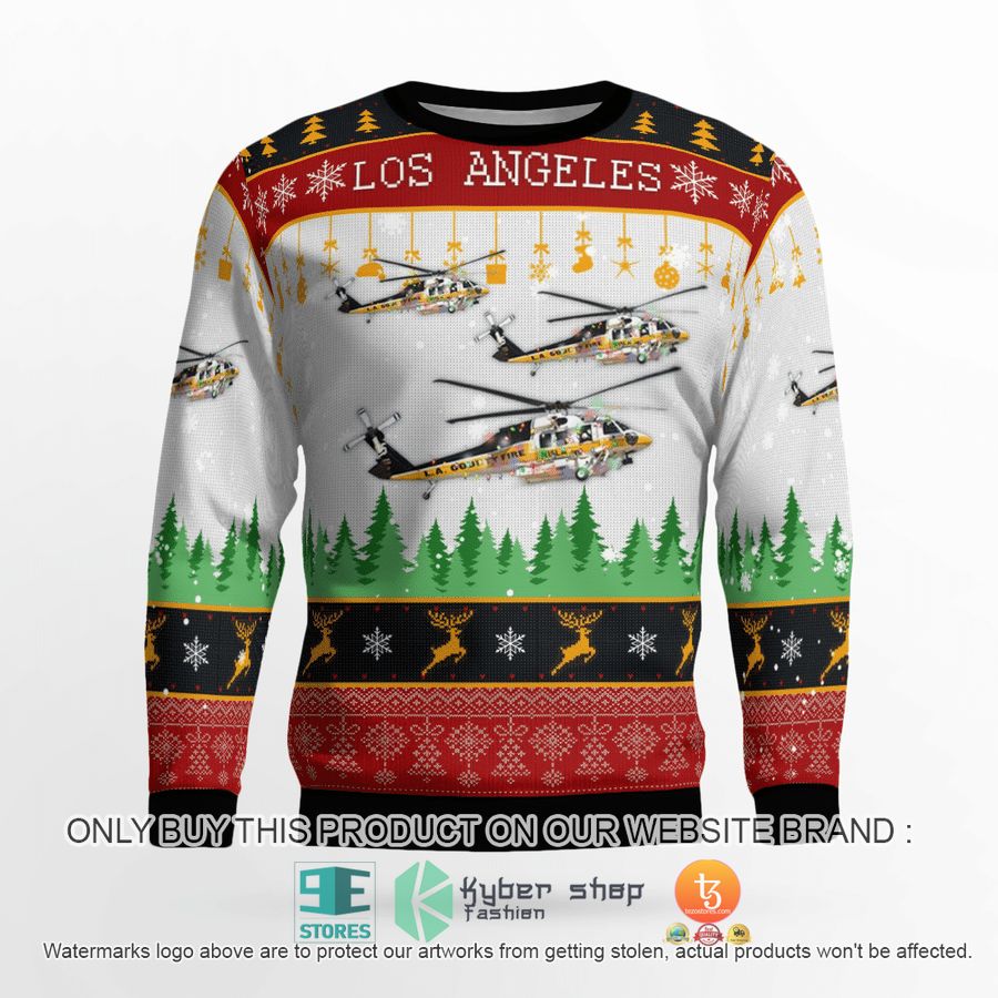 NEW Los Angeles County Fire Department Sikorsky S-70A Firehawk Christmas Sweatshirt, Sweater 3 los angeles county fire department sikorsky s 70a firehawk christmas sweater sweatshirt 3 70552