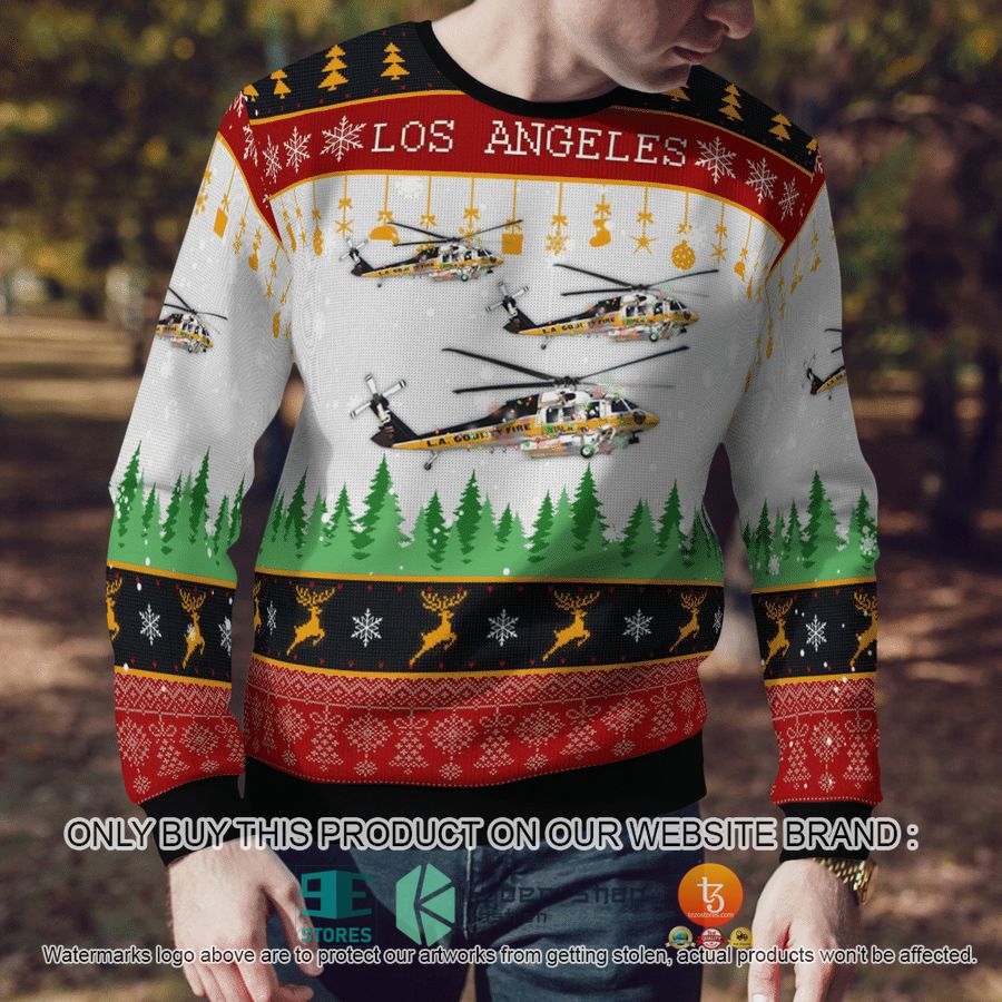 NEW Los Angeles County Fire Department Sikorsky S-70A Firehawk Christmas Sweatshirt, Sweater 7 los angeles county fire department sikorsky s 70a firehawk christmas sweater sweatshirt 7 97212