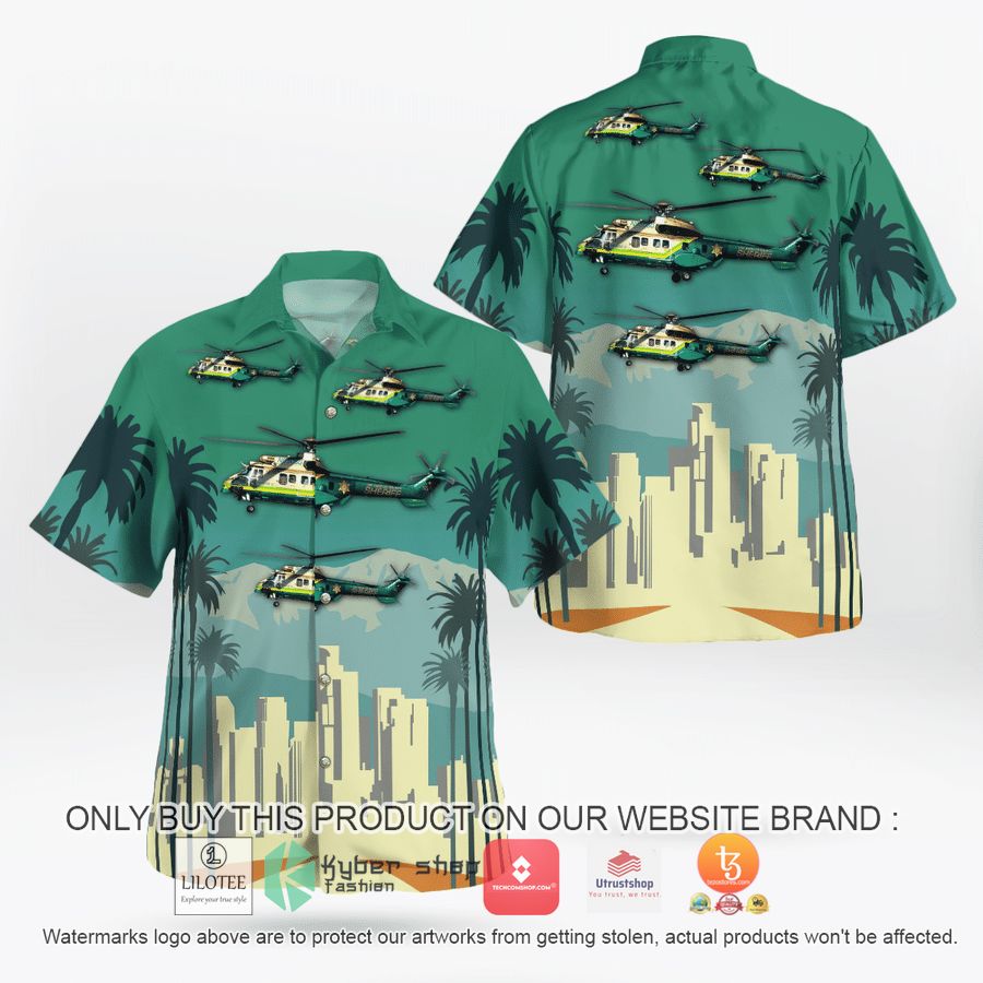 los angeles county sheriff aaerospatiale as 332l1 super puma coconut hawaiian shirt 2 71346
