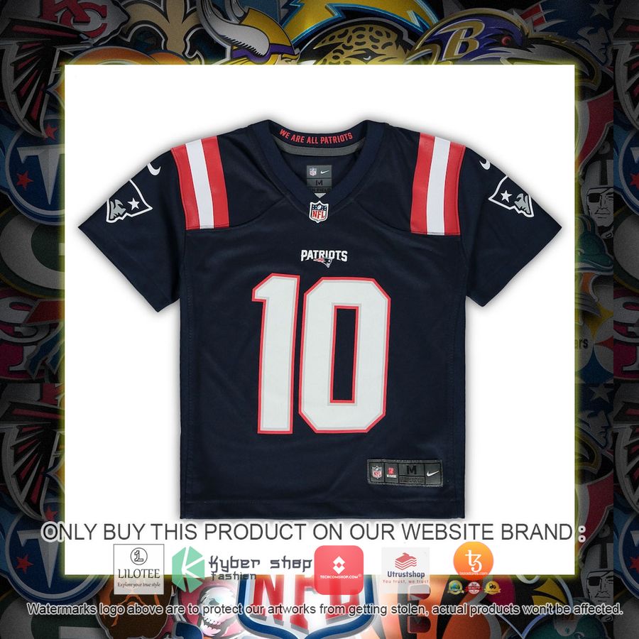 HOT Mac Jones New England Patriots Nike Preschool Navy Football Jersey Shirt 2 mac jones new england patriots nike preschool navy football jersey 2 69048