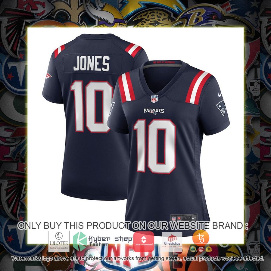 HOT Mac Jones New England Patriots Nike Women's Navy Football Jersey Shirt 1 mac jones new england patriots nike womens navy football jersey 1 6514