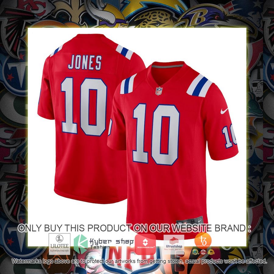 HOT Mac Jones New England Patriots Nike Youth Red Football Jersey Shirt 7 mac jones new england patriots nike youth red football jersey 1 44694
