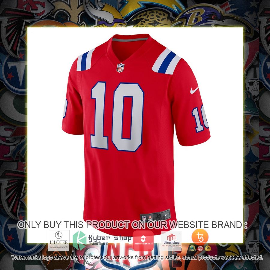HOT Mac Jones New England Patriots Nike Youth Red Football Jersey Shirt 2 mac jones new england patriots nike youth red football jersey 2 60087