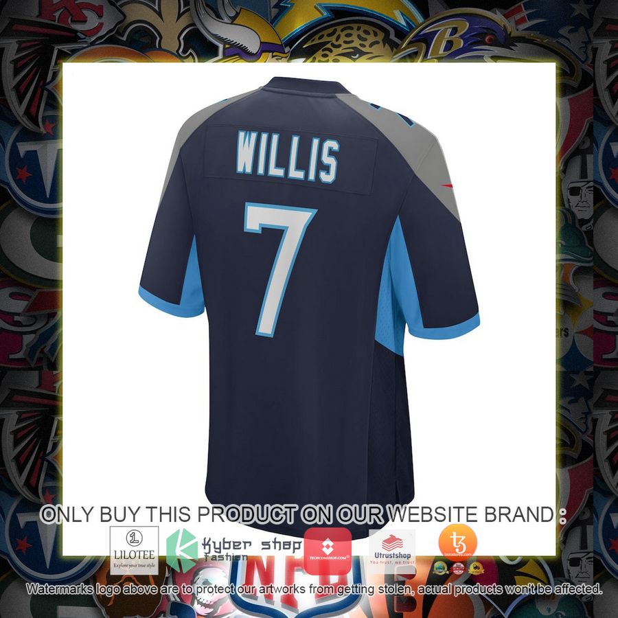 HOT Malik Willis Tennessee Titans Nike 2022 NFL Draft Pick Navy Football Jersey Shirt 3 malik willis tennessee titans nike 2022 nfl draft pick navy football jersey 3 37730