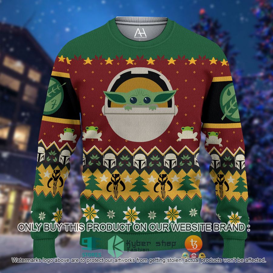 HOT Mandalorian Baby Yoda Star Wars Christmas Shirt, Hoodie 8 mandalorian baby yoda star wars christmas all over printed shirt hoodie 1 11268