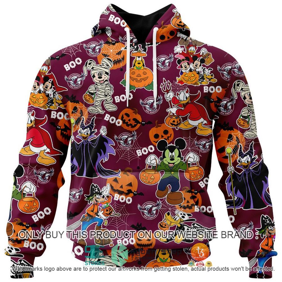 NEW Manly Warringah Sea Eagles Mickey Friends Halloween Hoodie, Shirt 2 manly warringah sea eagles mickey friends halloween shirt hoodie 2 12449