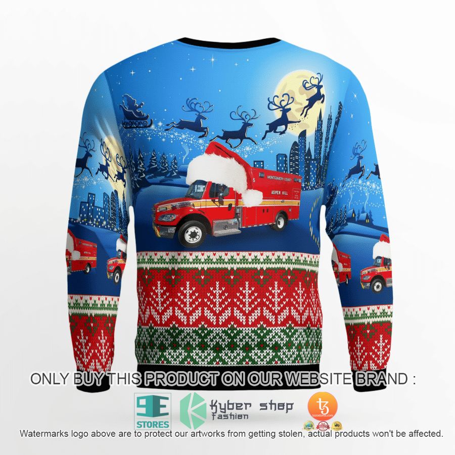 NEW Maryland Montgomery County Fire and Rescue Service EMS Christmas Sweatshirt 5 maryland montgomery county fire and rescue service ems christmas sweater sweatshirt 5 22923