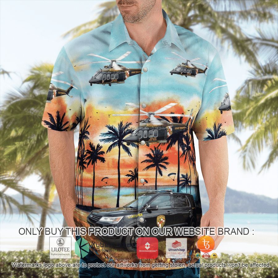 HOT Maryland State Police Ford Utility Interceptor And AgustaWestland AW139 Helicopter Hawaiian Shirt 6 maryland state police ford utility interceptor and agustawestland aw139 helicopter hawaiian shirt 6 42243