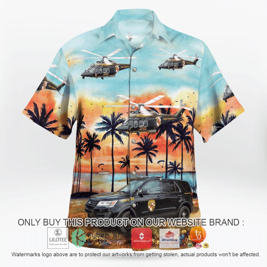 HOT Maryland State Police Ford Utility Interceptor And AgustaWestland AW139 Helicopter Hawaiian Shirt 7 maryland state police ford utility interceptor and agustawestland aw139 helicopter hawaiian shirt 7 87931