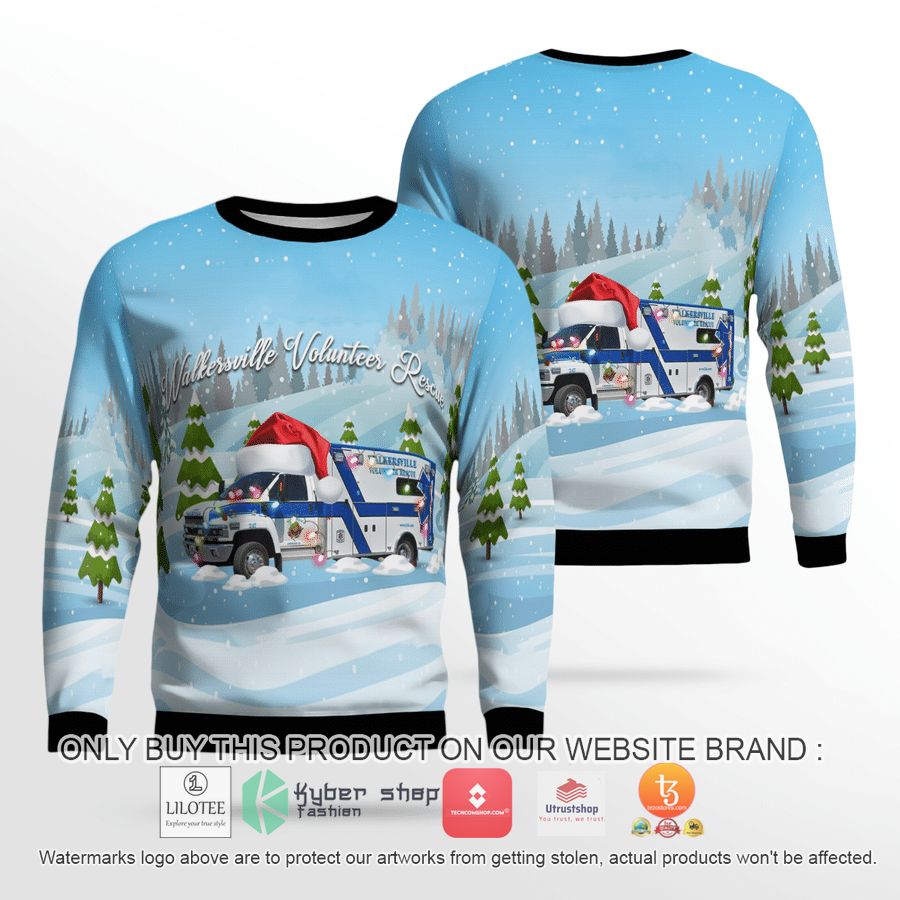 maryland walkersville volunteer rescue christmas 3d sweater 1 27756