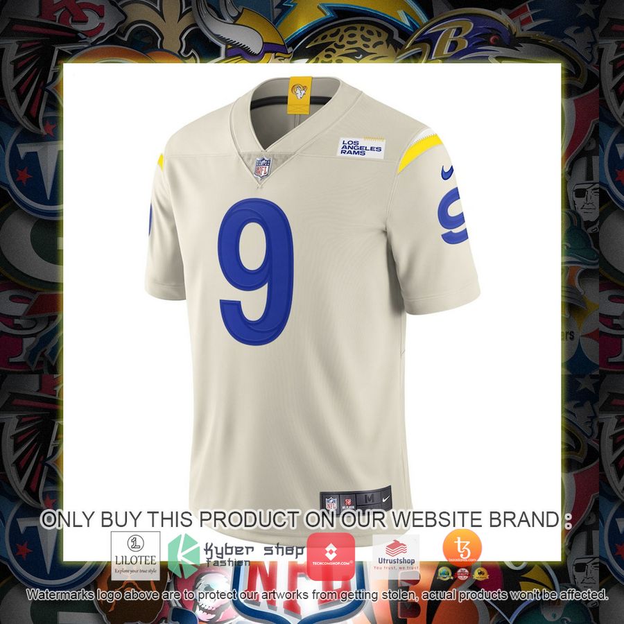 HOT Matthew Stafford Los Angeles Rams Nike Vapor Bone Football Jersey Shirt 2 matthew stafford los angeles rams nike vapor bone football jersey 2 50152