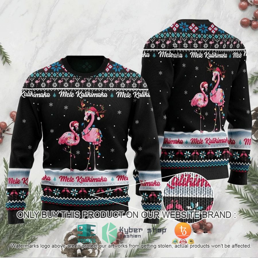 mele kalikimaka flamingo christmas ugly sweater 1 57498