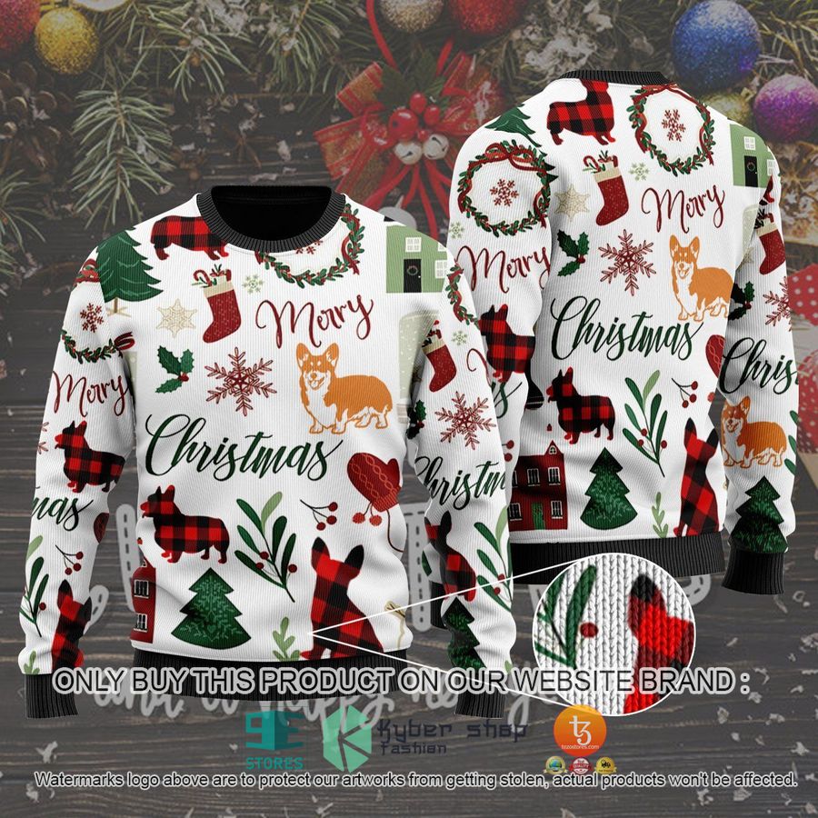 merry christmas corgi dog ugly christmas sweater 1 42360