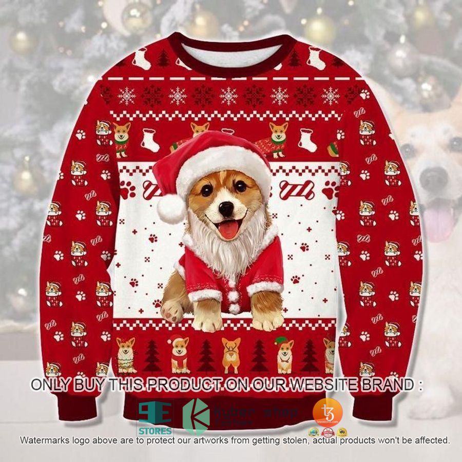 merry corgi dog corgmas ugly christmas sweater 1 76545