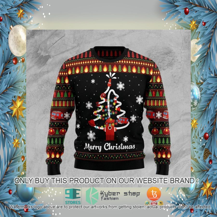 HOT Merry Firefighter Ugly Christmas Sweater 2 merry firefighter ugly christmas sweater 2 80857