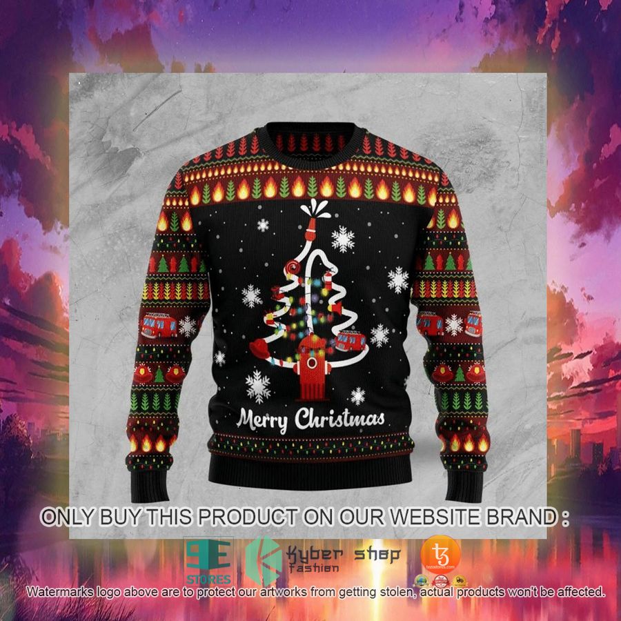 HOT Merry Firefighter Ugly Christmas Sweater 3 merry firefighter ugly christmas sweater 3 69641