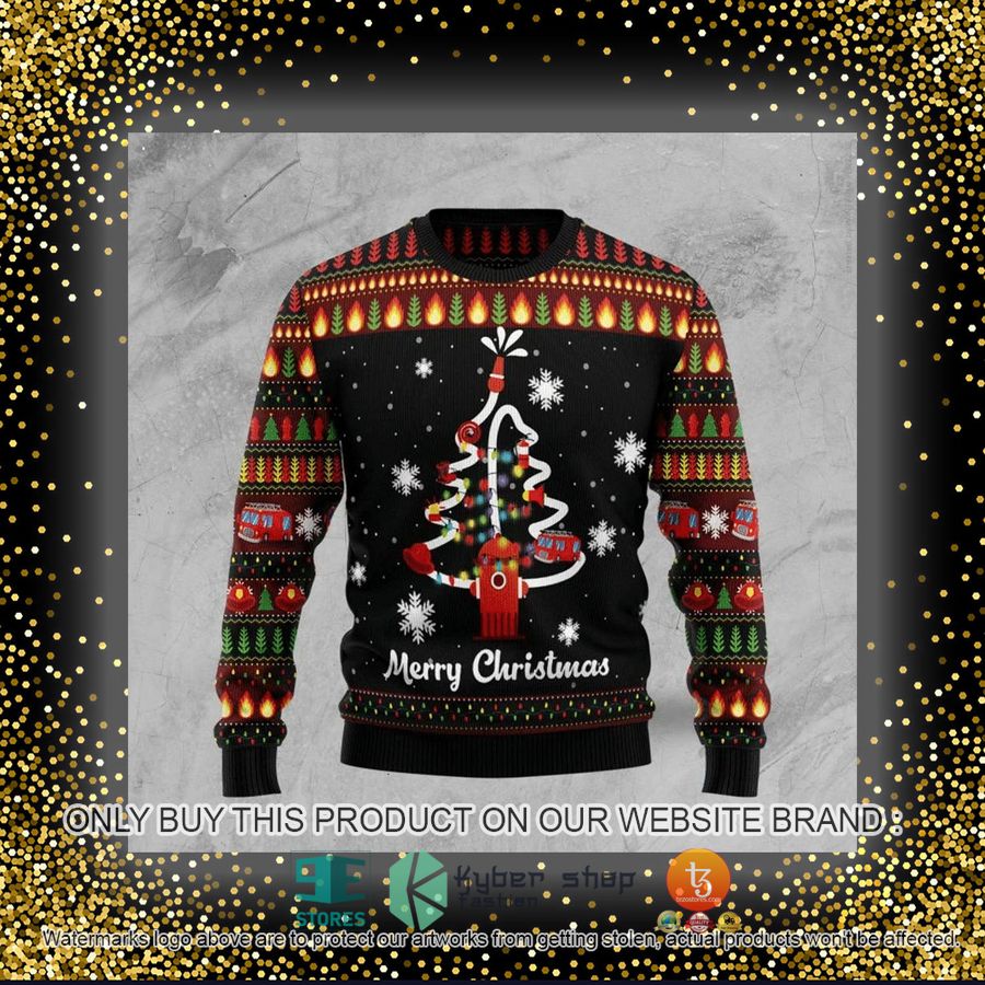 HOT Merry Firefighter Ugly Christmas Sweater 4 merry firefighter ugly christmas sweater 4 79770