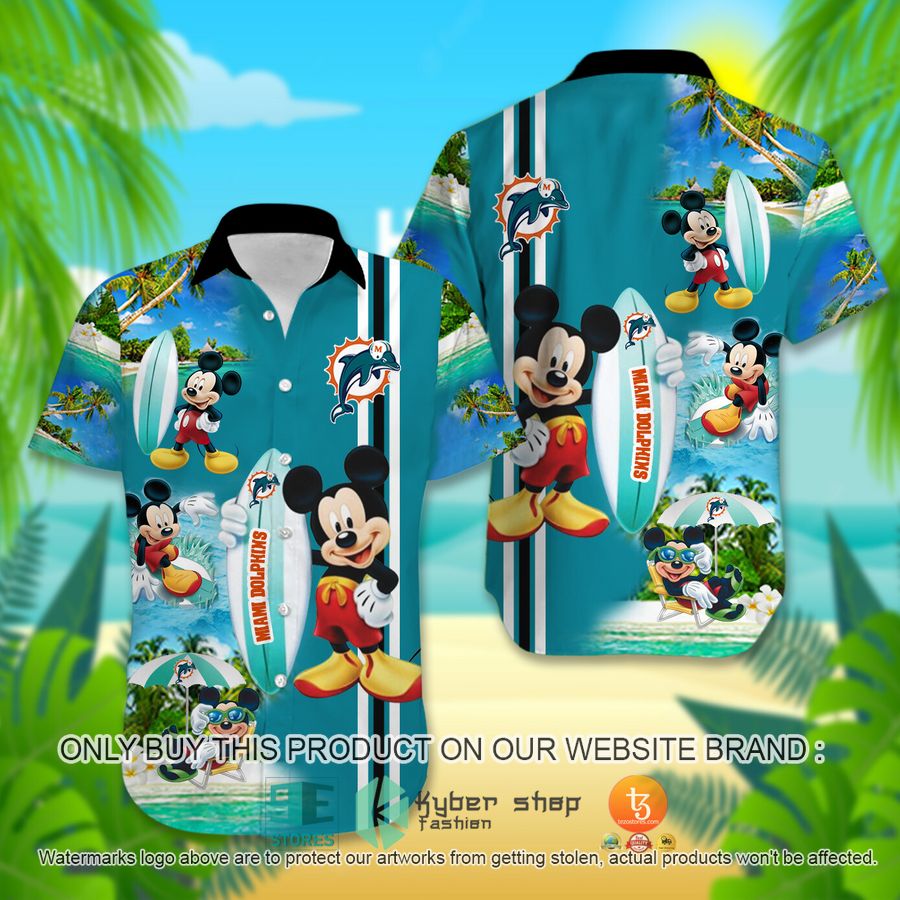 miami dolphins mickey mouse surfboard hawaiian shirt 1 40470