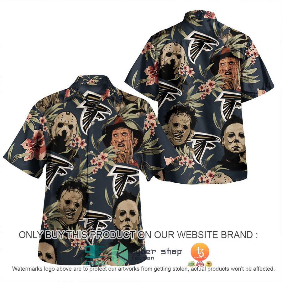 NEW Michael Myers Leatherface Jason Voorhees Freddy Krueger Atlanta Falcons Hawaii Shirt, Shorts 2 michael myers leatherface jason voorhees freddy krueger atlanta falcons hawaiian shirt shorts 2 61936