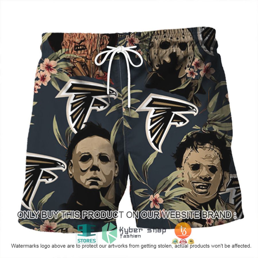 NEW Michael Myers Leatherface Jason Voorhees Freddy Krueger Atlanta Falcons Hawaii Shirt, Shorts 3 michael myers leatherface jason voorhees freddy krueger atlanta falcons hawaiian shirt shorts 3 90079
