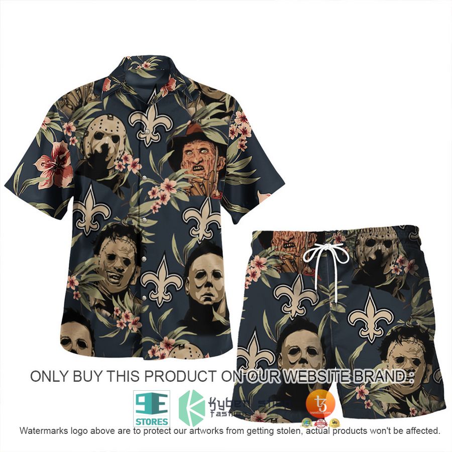 NEW Michael Myers Leatherface Jason Voorhees Freddy Krueger New Orleans Saints Hawaii Shirt, Shorts 7 michael myers leatherface jason voorhees freddy krueger new orleans saints hawaiian shirt shorts 1 88897