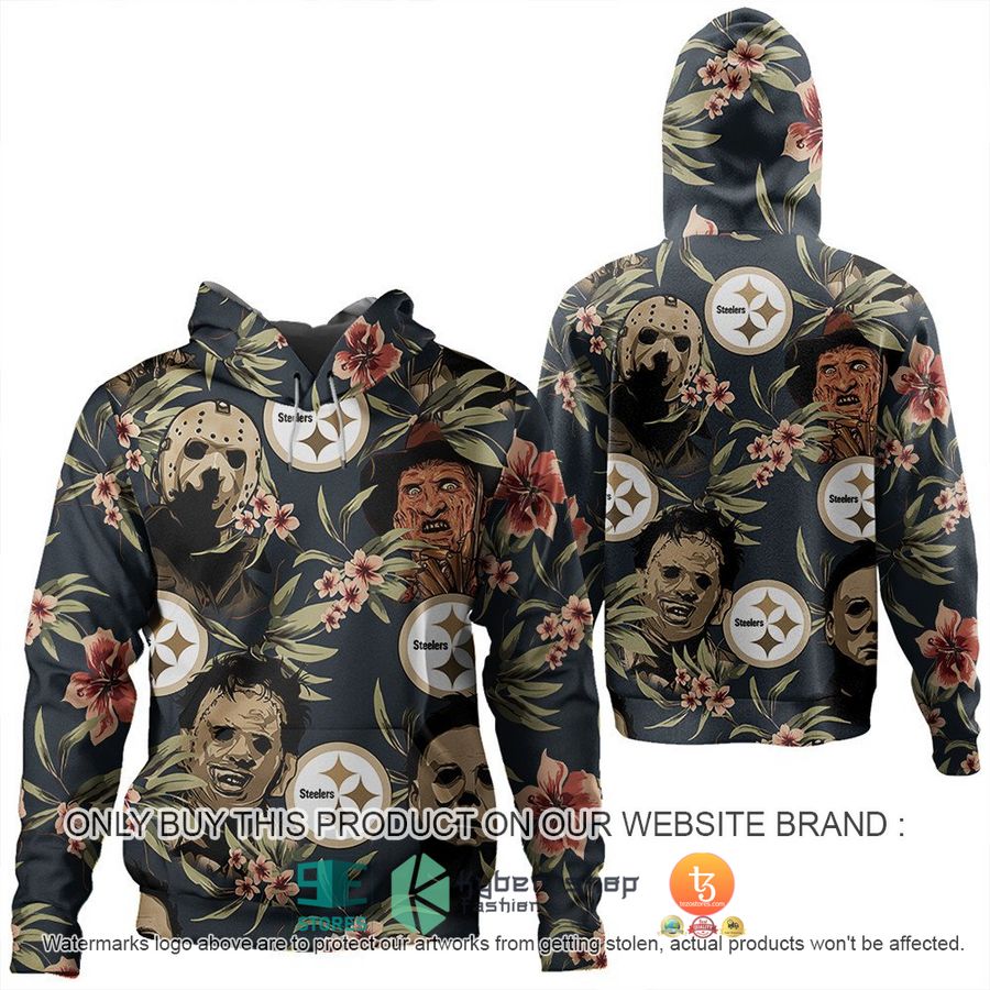 NEW Michael Myers Leatherface Jason Voorhees Freddy Krueger Pittsburgh Steelers Shirt, Hoodie 2 michael myers leatherface jason voorhees freddy krueger pittsburgh steelers shirt hoodie 2 68168